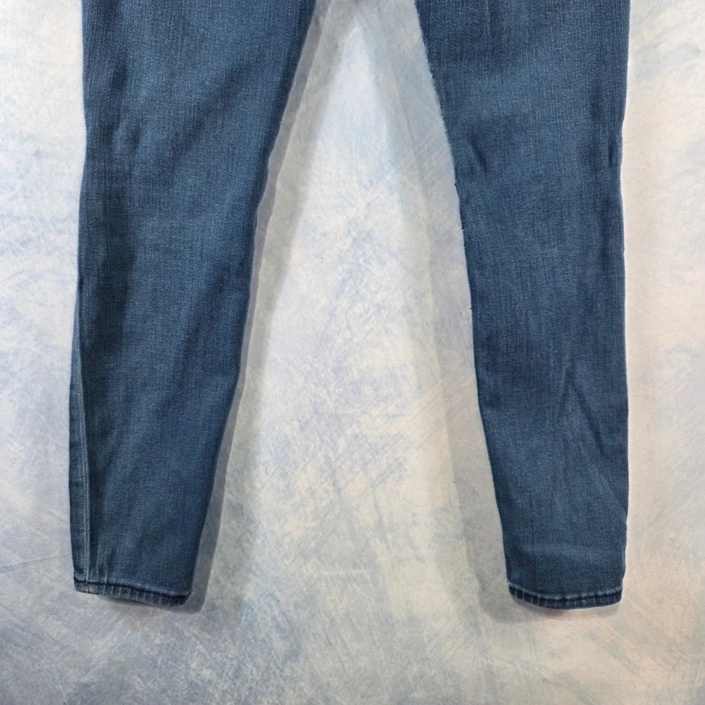 True Religion Casey Moto Skinny Jeans Womens 26 Blue Denim Ribbed Panel Low Rise